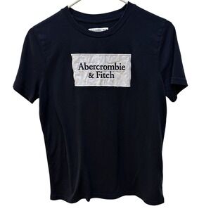 Abercrombie & Fitch Kids Black Graphic Tee T-Shirt Top Boys 15/16